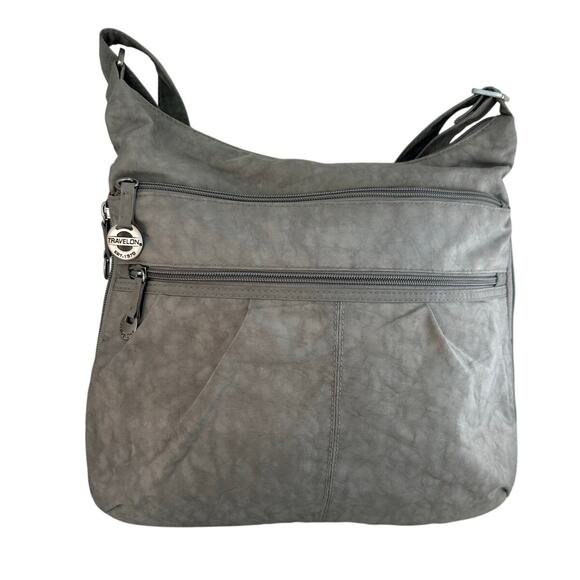 Travelon Grey marble crossbody shoulder bag w wallet NWOT - Picture 1 of 9